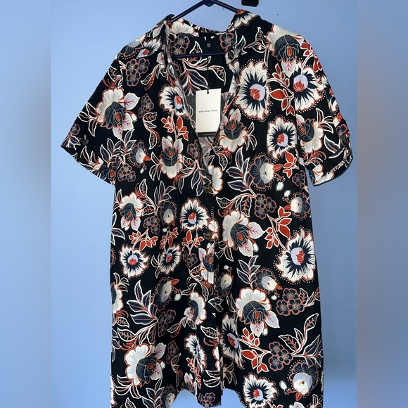 Who What Wear Dresses Who What Wear Floral Button Shirt Dress Xxl